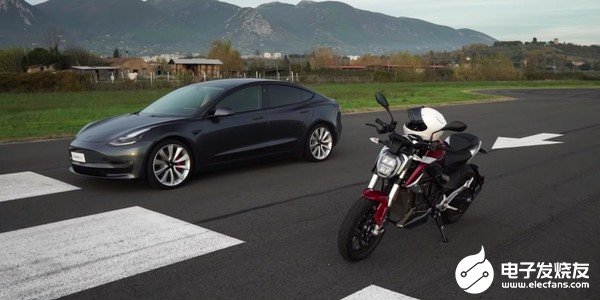 特斯拉Model 3与Zero SR/F电动摩托车相比谁更快