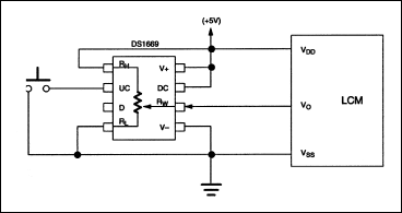 Figure 2. LCD Character display using DS1669.