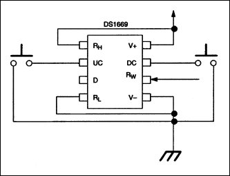 Figure 6. DS1669 Dual pushbutton configuration (typical example).