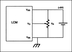 Figure 1. LCD Character display power supply configuration.