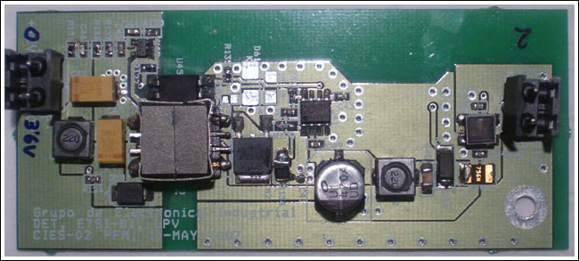 Figure 3. Top view of the DC-DC PFM converter prototype for wireless applications.