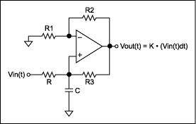 Figure 1. The 'Deboo integrator' consists of a Howland current source and a capacitive load.
