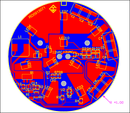 Figure 2. Layout of the LED driver.