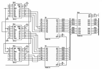 可编程十进制计数器与系统接口连线