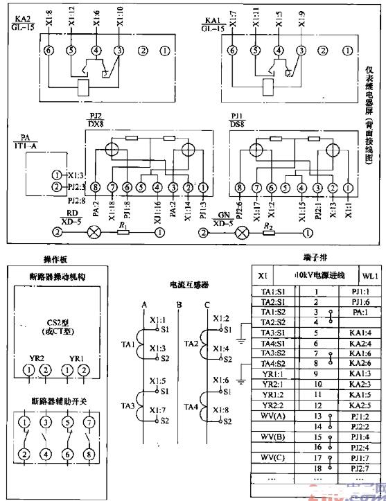 高压线路二次回路接线图