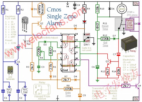 CMOS单防区报警器 www.elecfans.com