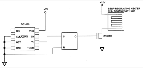 Figure 3. Using TLOW to drive a self-regulating heater.