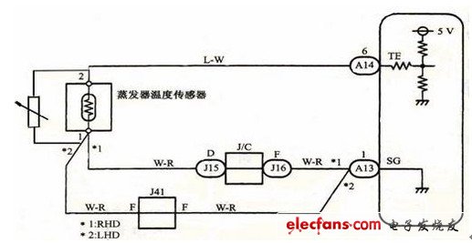 蒸发器温度传感器控制电路