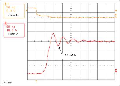 图4. 提供330pF并联电容时的谐振尖峰电压频率