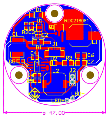 Figure 3. Revised layout of the PCB (updated from the board in Figure 2).