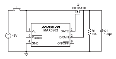 Figure 4a. A dedicated hot-swap IC like the MAX5902 simplifies the application.