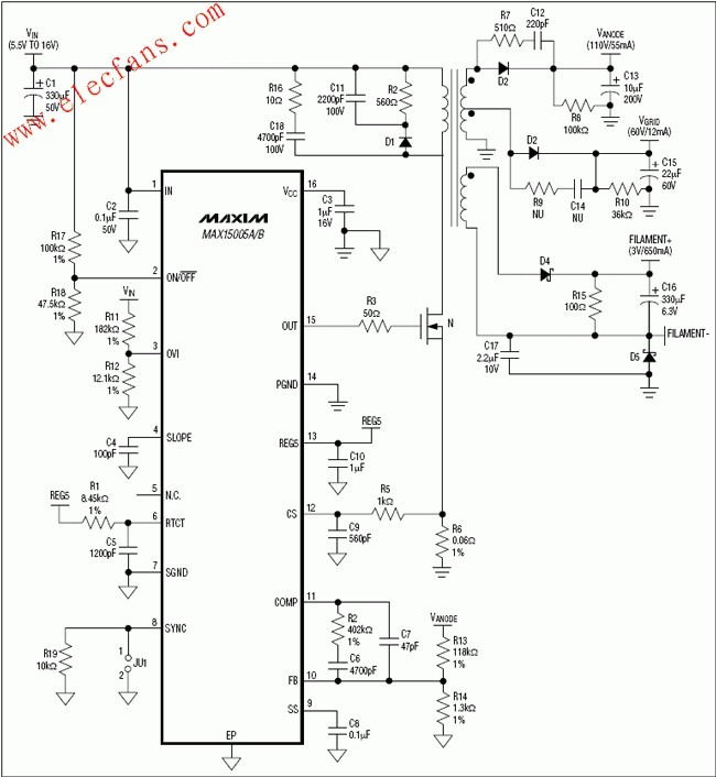 MAX15004A/B/MAX15005A/B 电流模式PWM控制器