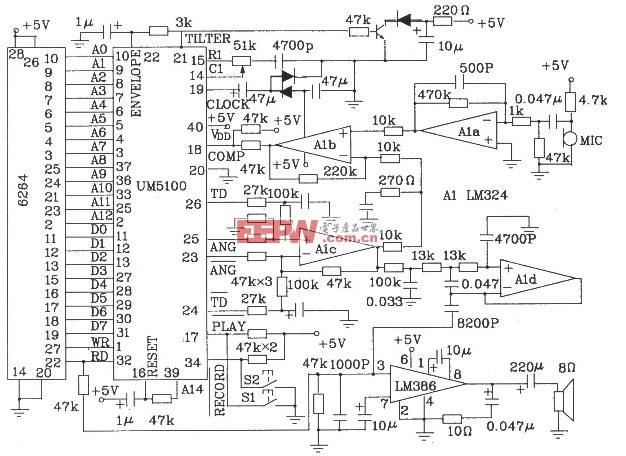 UM5100系列语音合成芯片特点及电路