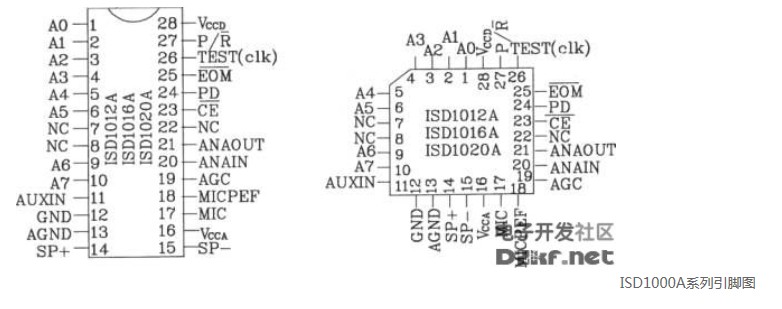 语言录放电路ISD1000A系列